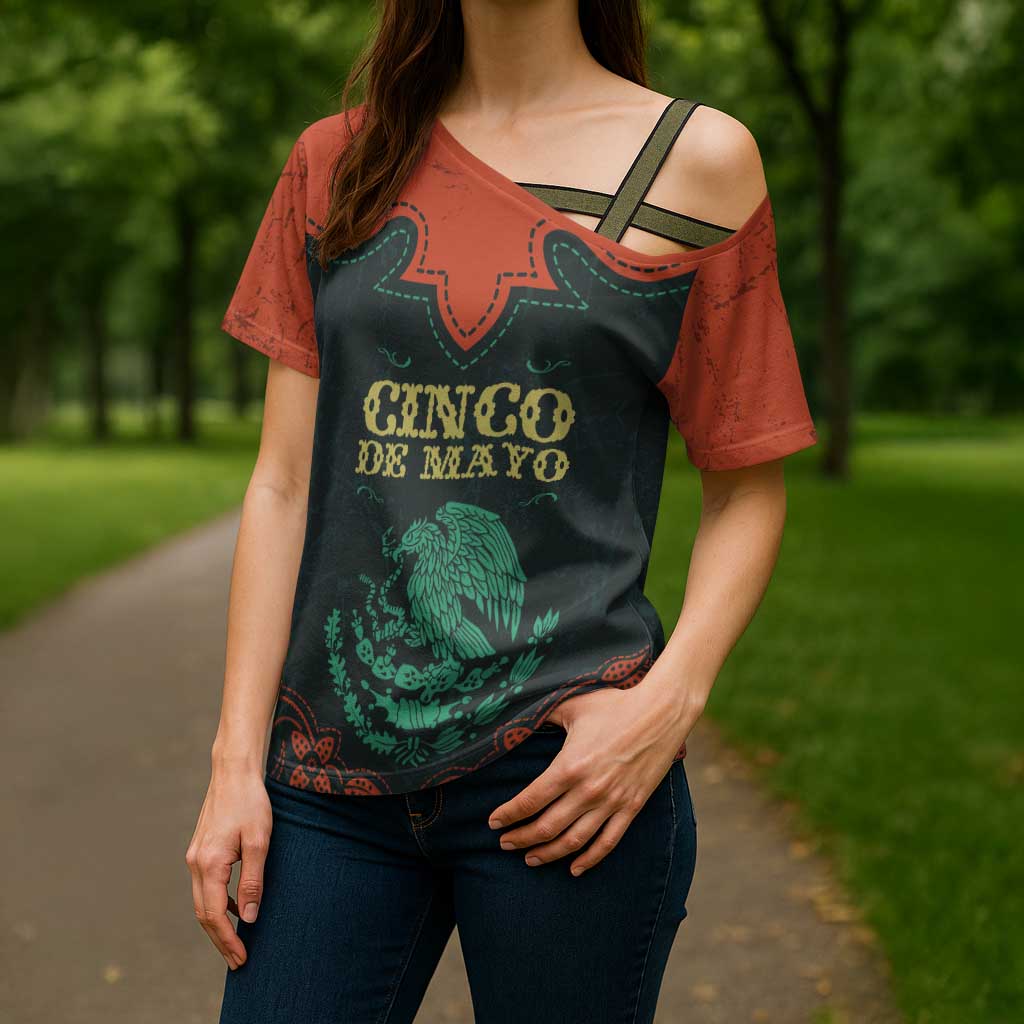 Personalized Cinco de Mayo Cross Shoulder Shirt Grunge Stylized