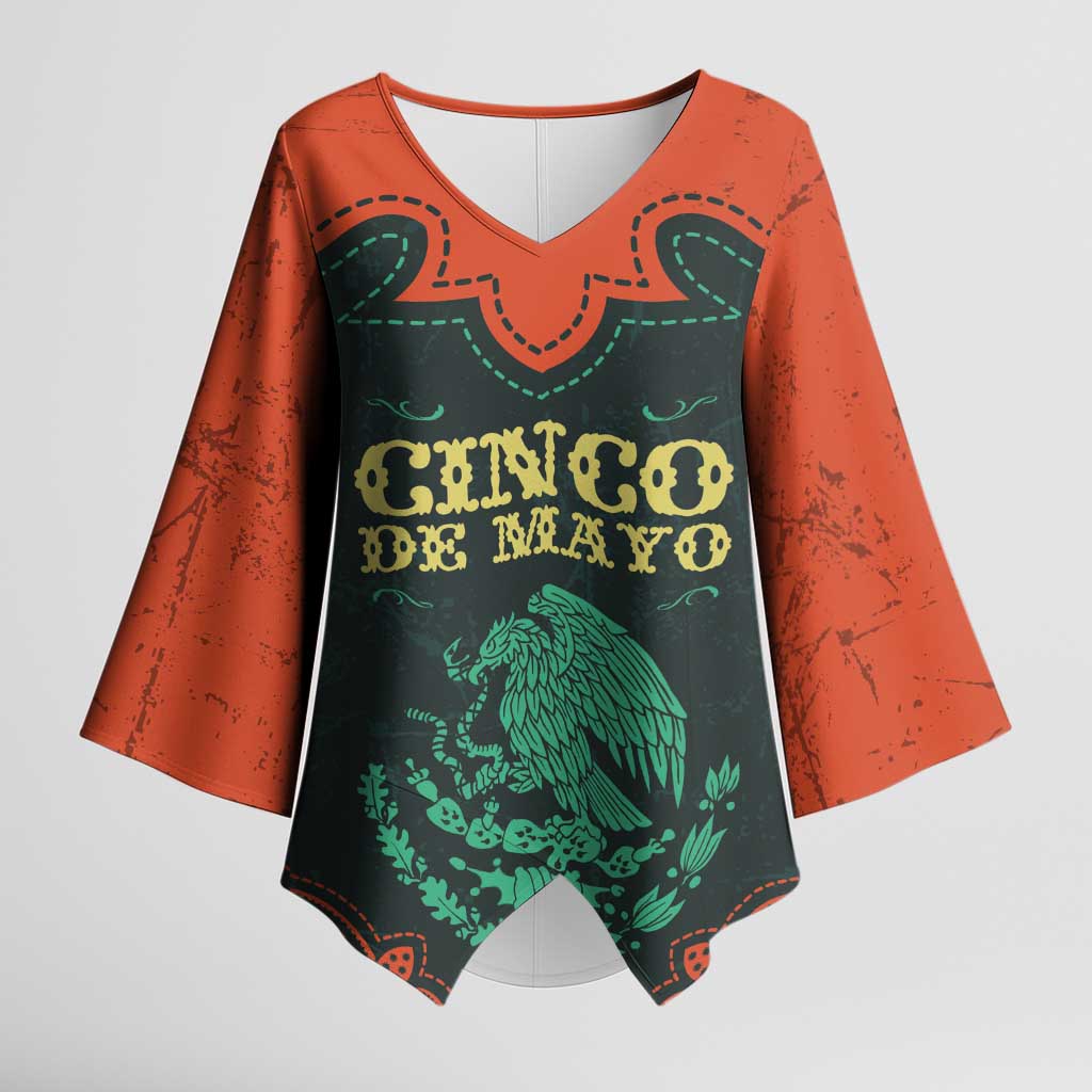 Personalized Cinco de Mayo Kimono Sleeve Blouse Grunge Stylized