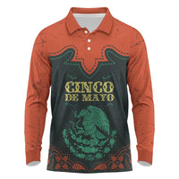 Personalized Cinco de Mayo Long Sleeve Polo Shirt Grunge Stylized
