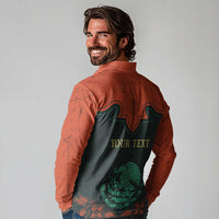 Personalized Cinco de Mayo Long Sleeve Polo Shirt Grunge Stylized