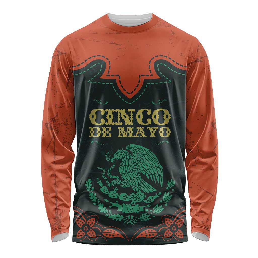 Personalized Cinco de Mayo Long Sleeve Shirt Grunge Stylized