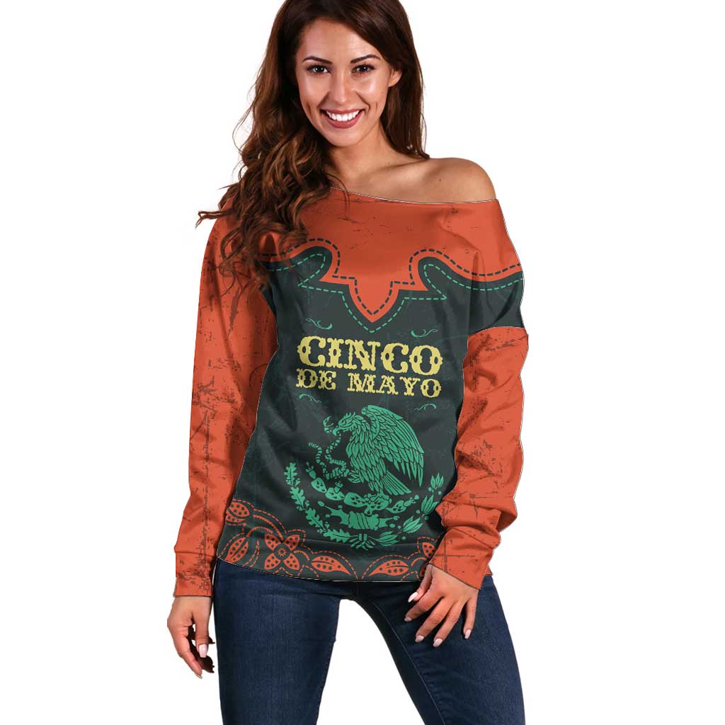Personalized Cinco de Mayo Off Shoulder Sweater Grunge Stylized