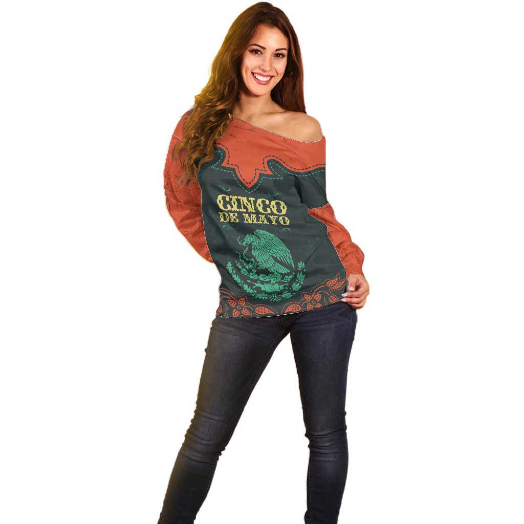 Personalized Cinco de Mayo Off Shoulder Sweater Grunge Stylized