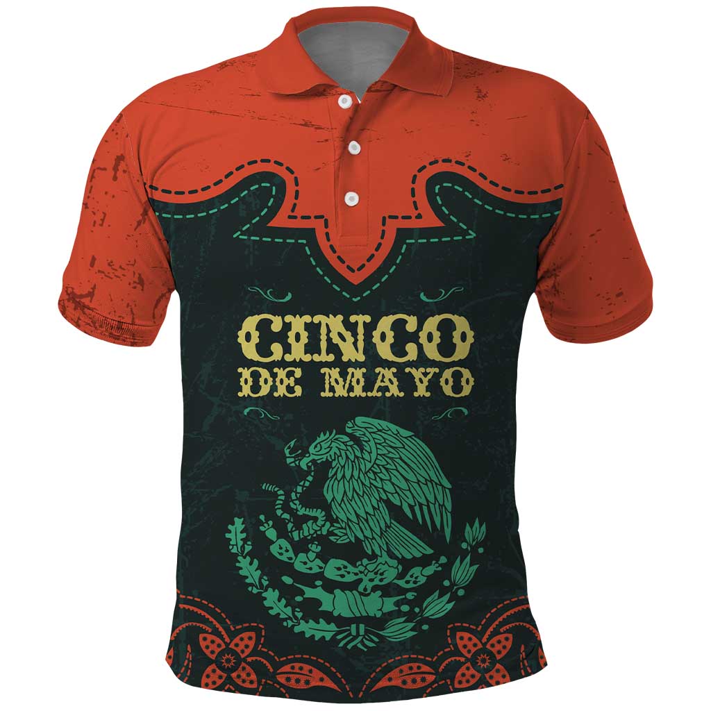 Personalized Cinco de Mayo Polo Shirt Grunge Stylized