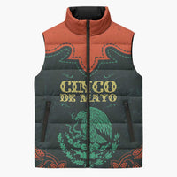 Personalized Cinco de Mayo Sleeveless Puffer Jacket Grunge Stylized