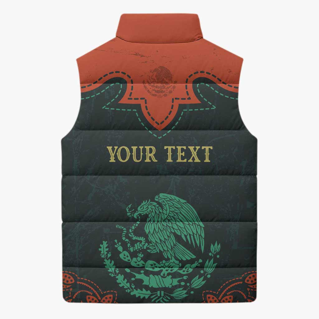 Personalized Cinco de Mayo Sleeveless Puffer Jacket Grunge Stylized