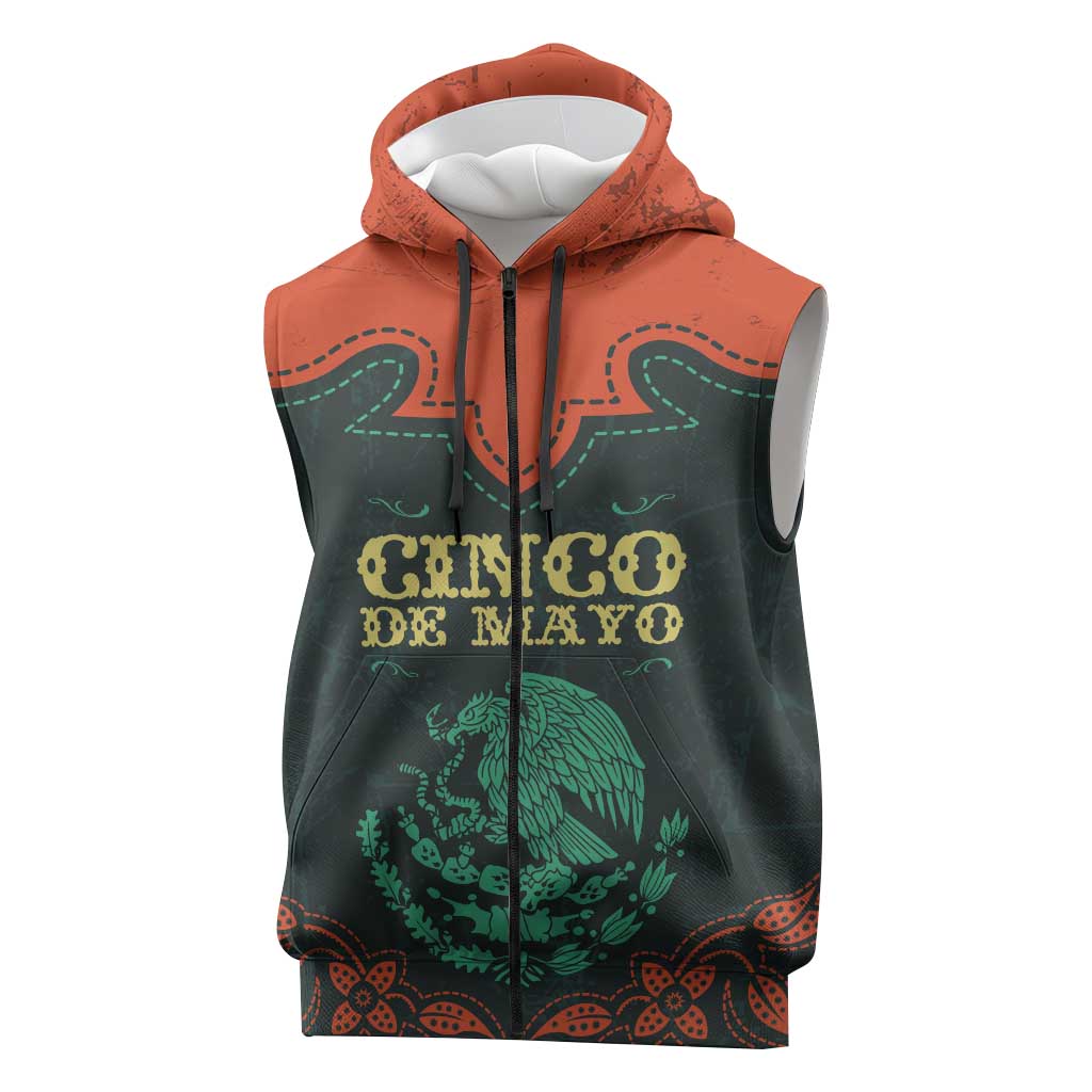 Personalized Cinco de Mayo Sleeveless Zip Hoodie Grunge Stylized
