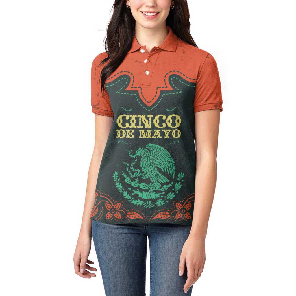 Personalized Cinco de Mayo Women Polo Shirt Grunge Stylized