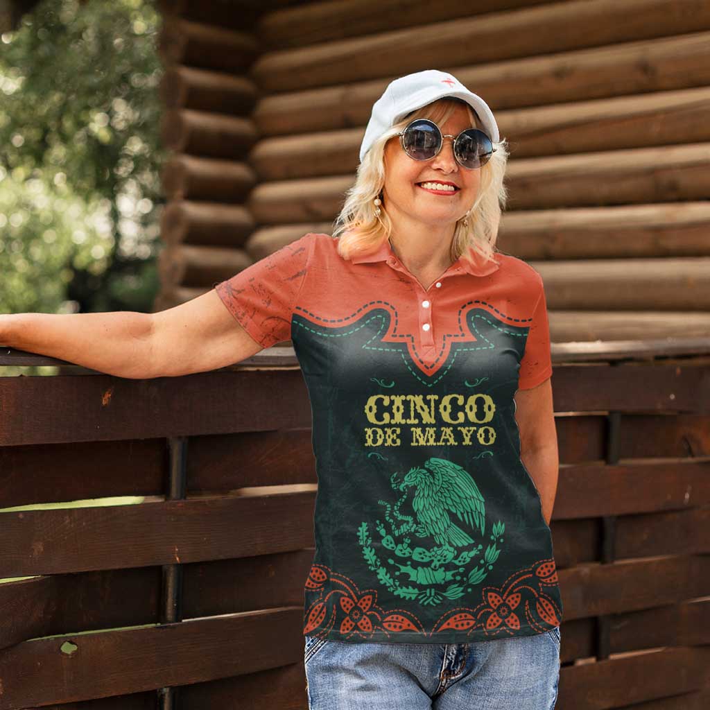 Personalized Cinco de Mayo Women Polo Shirt Grunge Stylized