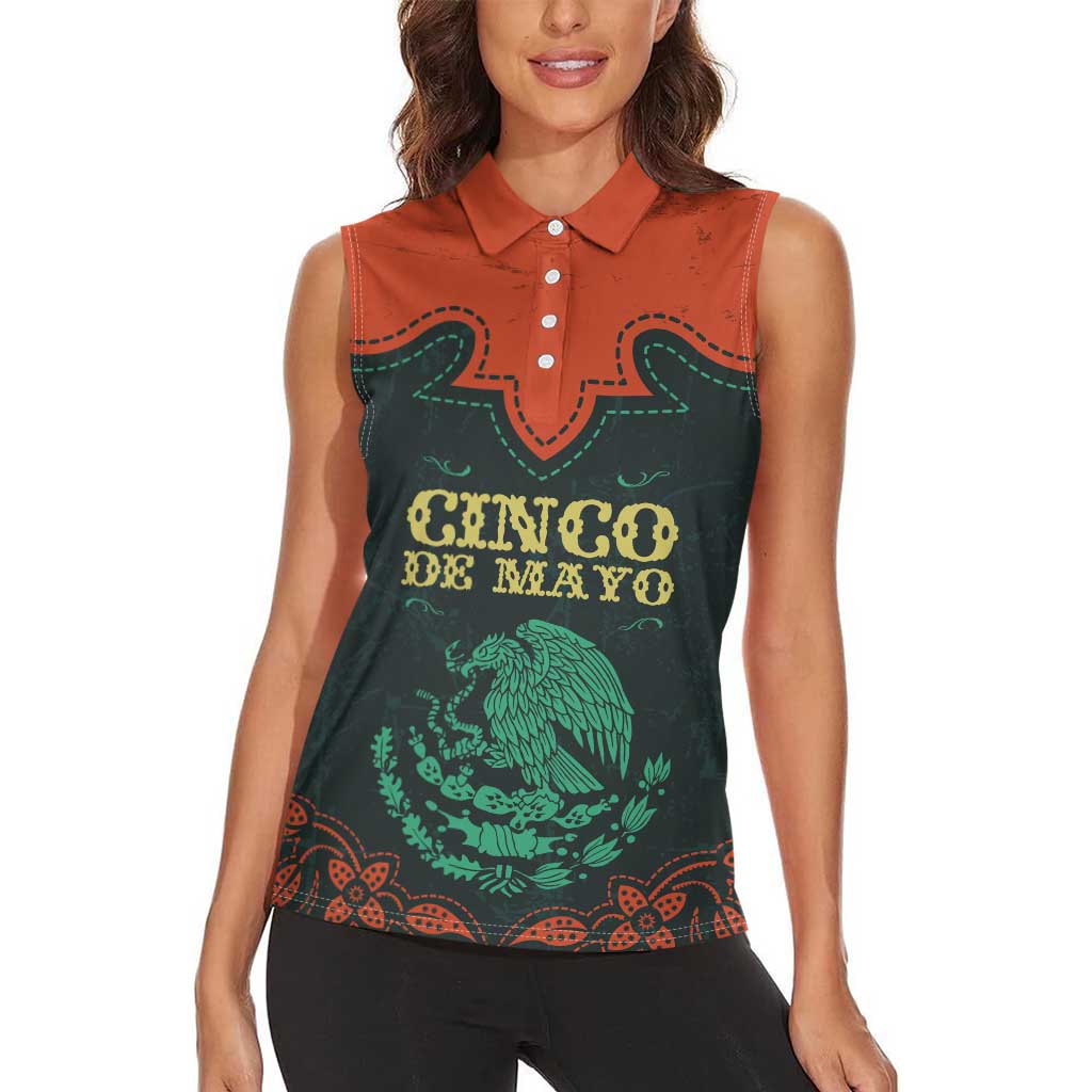 Personalized Cinco de Mayo Women Sleeveless Polo Shirt Grunge Stylized