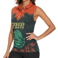 Personalized Cinco de Mayo Women Sleeveless Polo Shirt Grunge Stylized