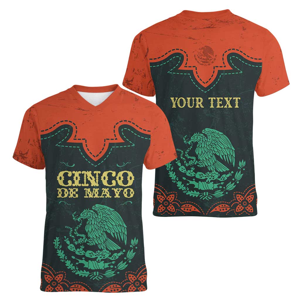 Personalized Cinco de Mayo Women V-Neck T-Shirt Grunge Stylized