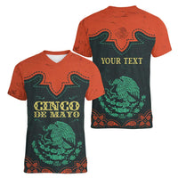 Personalized Cinco de Mayo Women V-Neck T-Shirt Grunge Stylized