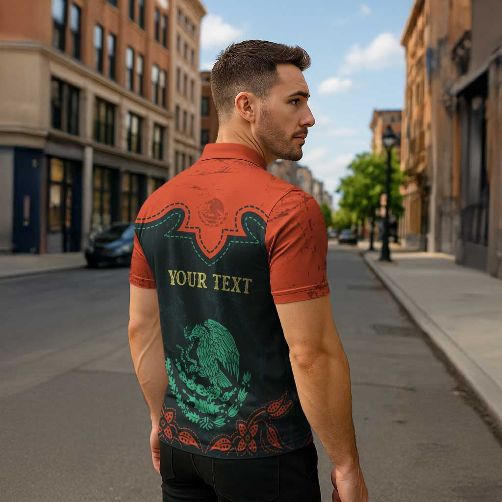 Personalized Cinco de Mayo Zipper Polo Shirt Grunge Stylized