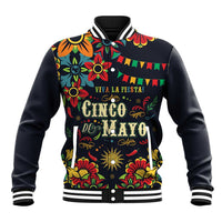 Personalized Cinco de Mayo Baseball Jacket Vibrant Flowers