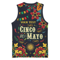 Personalized Cinco de Mayo Basketball Jersey Vibrant Flowers