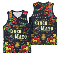 Personalized Cinco de Mayo Basketball Jersey Vibrant Flowers