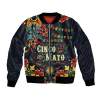Personalized Cinco de Mayo Bomber Jacket Vibrant Flowers