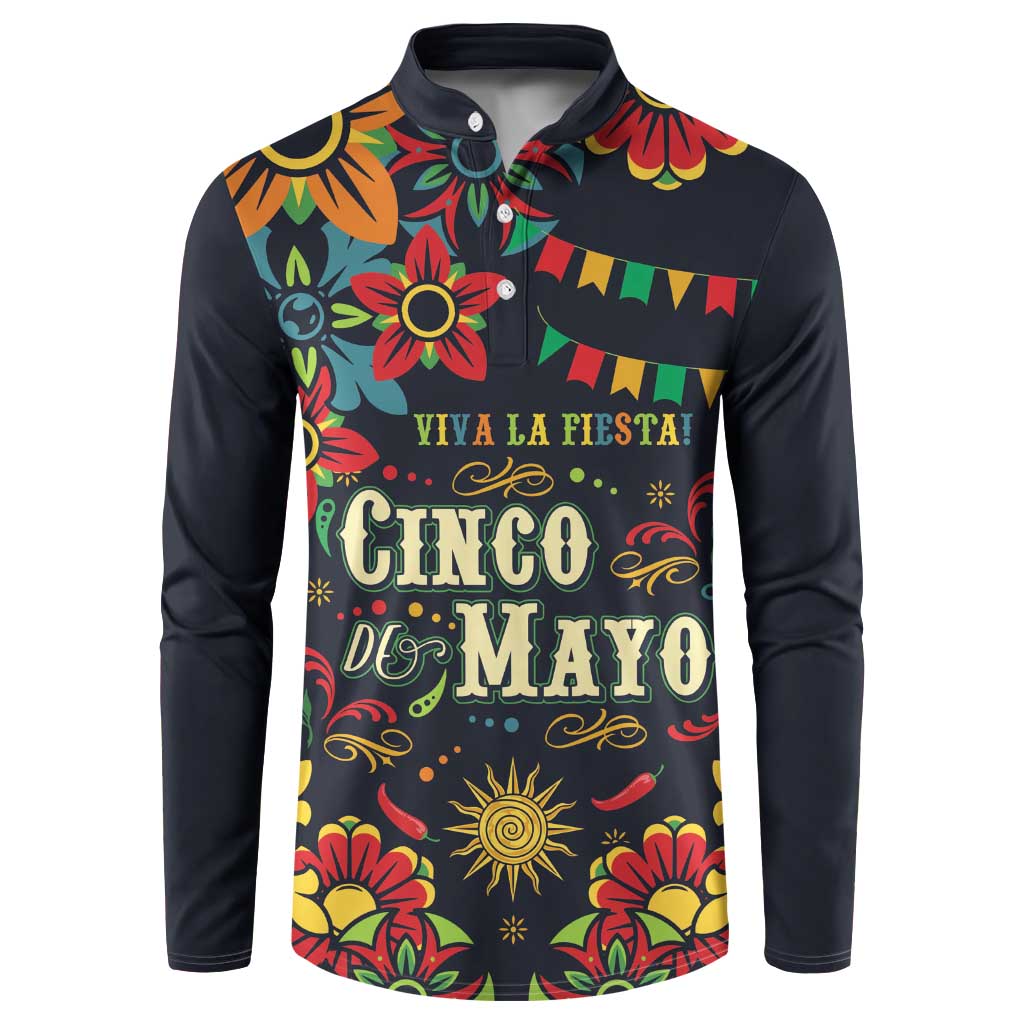 Personalized Cinco de Mayo Button Sweatshirt Vibrant Flowers