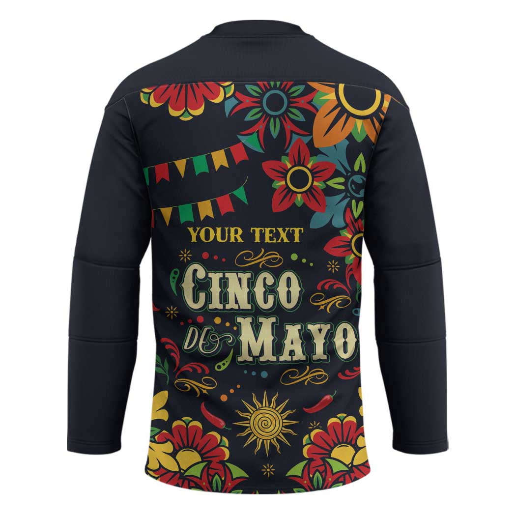 Personalized Cinco de Mayo Hockey Jersey Vibrant Flowers