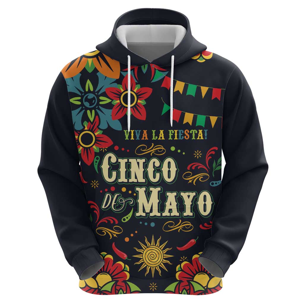 Personalized Cinco de Mayo Hoodie Vibrant Flowers