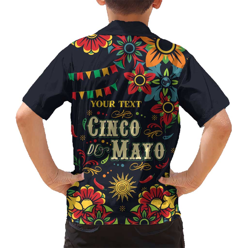 Personalized Cinco de Mayo Kid Hawaiian Shirt Vibrant Flowers