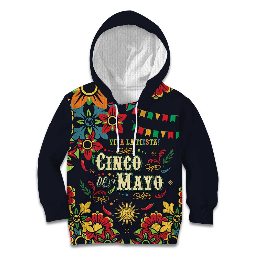 Personalized Cinco de Mayo Kid Hoodie Vibrant Flowers