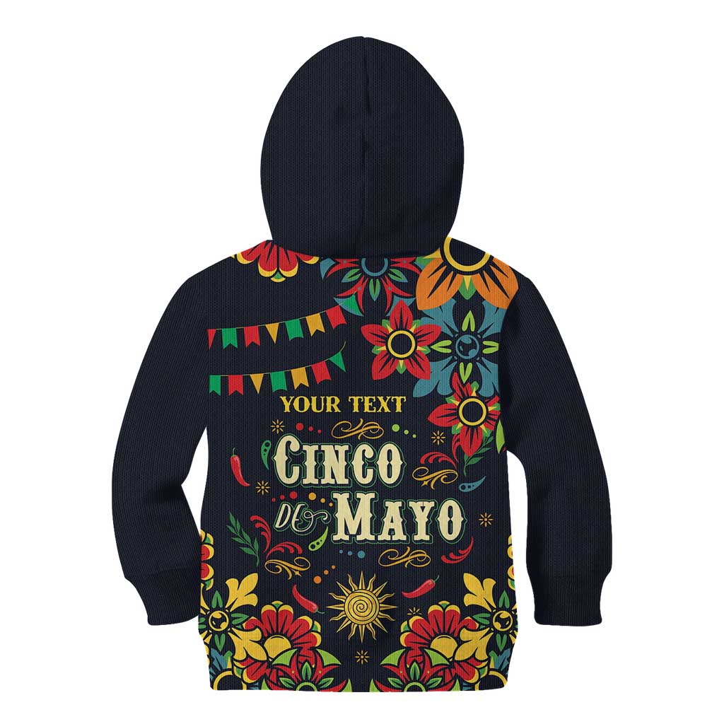 Personalized Cinco de Mayo Kid Hoodie Vibrant Flowers