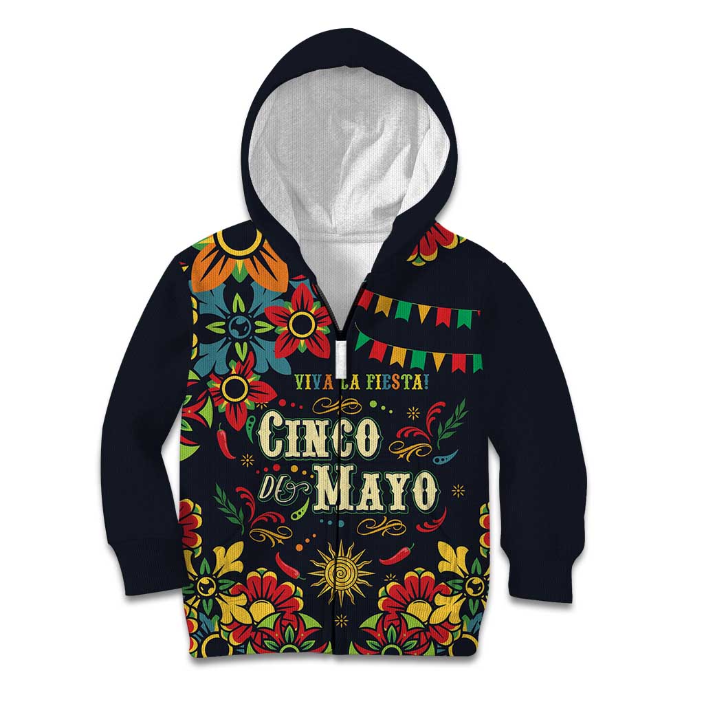 Personalized Cinco de Mayo Kid Hoodie Vibrant Flowers