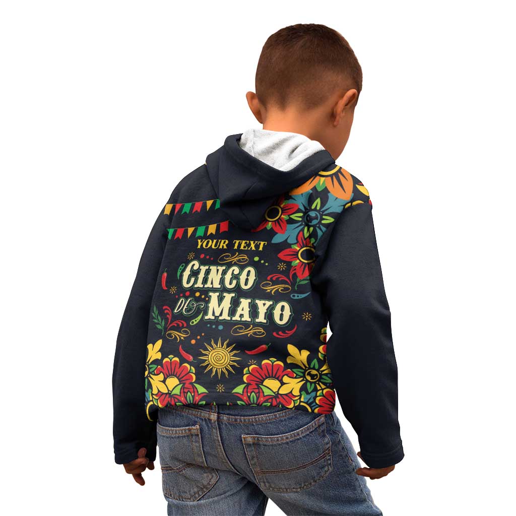 Personalized Cinco de Mayo Kid Hoodie Vibrant Flowers