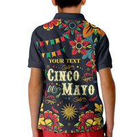 Personalized Cinco de Mayo Kid Polo Shirt Vibrant Flowers