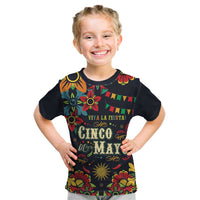 Personalized Cinco de Mayo Kid T Shirt Vibrant Flowers
