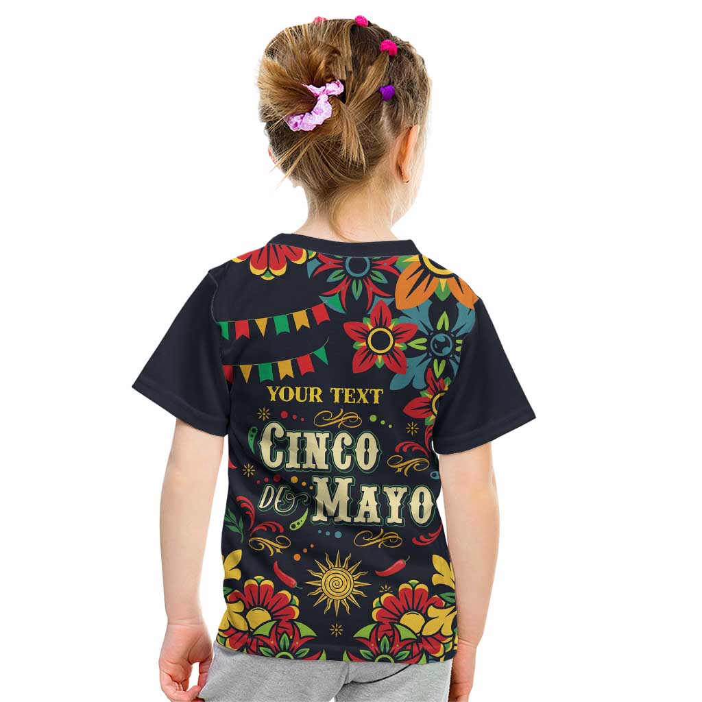 Personalized Cinco de Mayo Kid T Shirt Vibrant Flowers