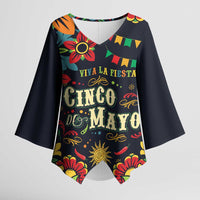 Personalized Cinco de Mayo Kimono Sleeve Blouse Vibrant Flowers
