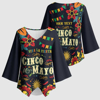 Personalized Cinco de Mayo Kimono Sleeve Blouse Vibrant Flowers