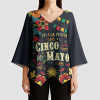 Personalized Cinco de Mayo Kimono Sleeve Blouse Vibrant Flowers