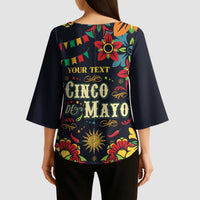 Personalized Cinco de Mayo Kimono Sleeve Blouse Vibrant Flowers