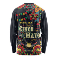 Personalized Cinco de Mayo Long Sleeve Shirt Vibrant Flowers