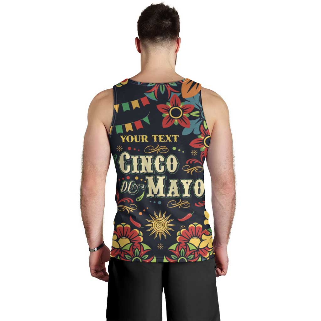 Personalized Cinco de Mayo Men Tank Top Vibrant Flowers
