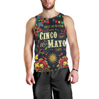 Personalized Cinco de Mayo Men Tank Top Vibrant Flowers
