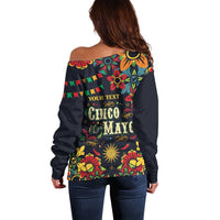 Personalized Cinco de Mayo Off Shoulder Sweater Vibrant Flowers