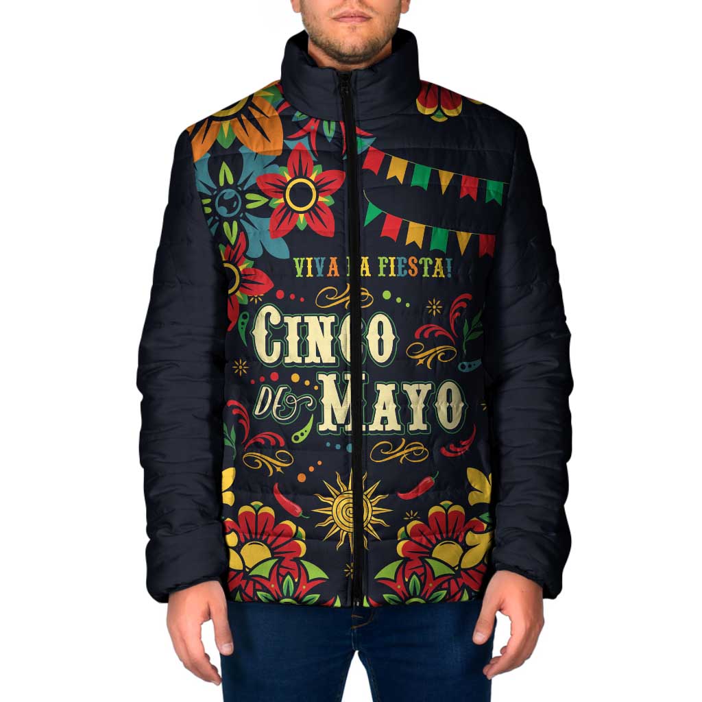 Personalized Cinco de Mayo Padded Jacket Vibrant Flowers