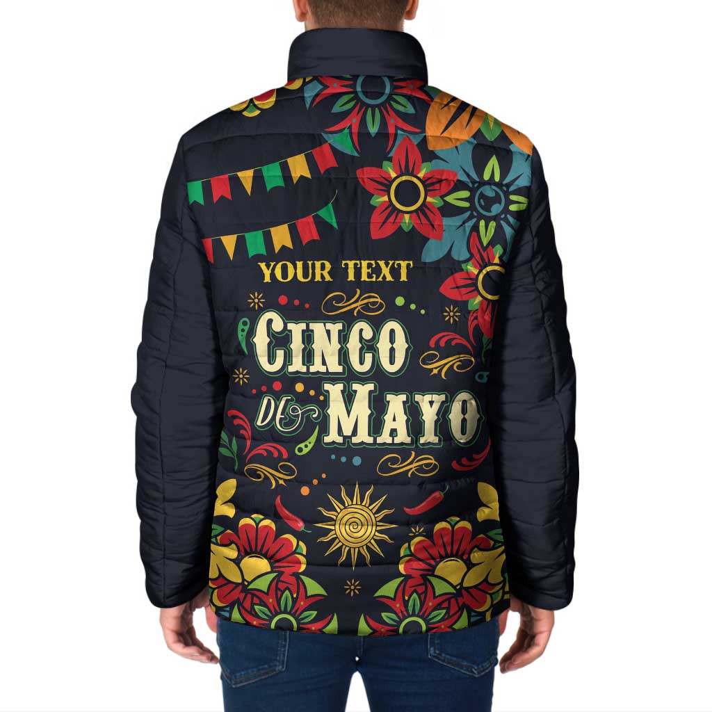 Personalized Cinco de Mayo Padded Jacket Vibrant Flowers