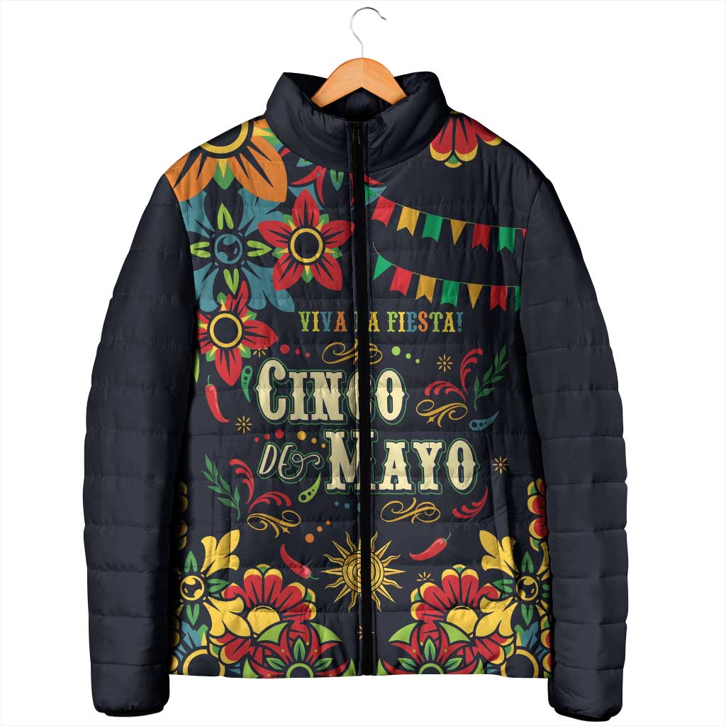 Personalized Cinco de Mayo Padded Jacket Vibrant Flowers