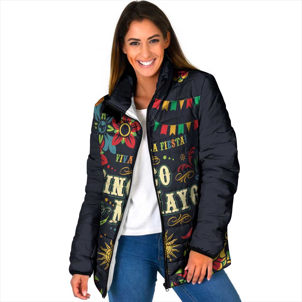 Personalized Cinco de Mayo Padded Jacket Vibrant Flowers