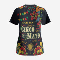 Personalized Cinco de Mayo Scrub Top Vibrant Flowers
