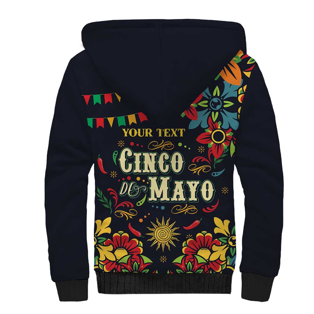 Personalized Cinco de Mayo Sherpa Hoodie Vibrant Flowers