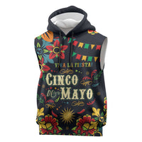 Personalized Cinco de Mayo Sleeveless Hoodie Vibrant Flowers