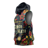 Personalized Cinco de Mayo Sleeveless Hoodie Vibrant Flowers
