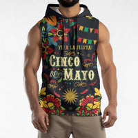 Personalized Cinco de Mayo Sleeveless Hoodie Vibrant Flowers